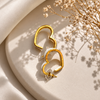 Heart-Shaped Enamel Hoop Earrings - image 1