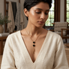 Double Heart Lariat Necklace - image 1